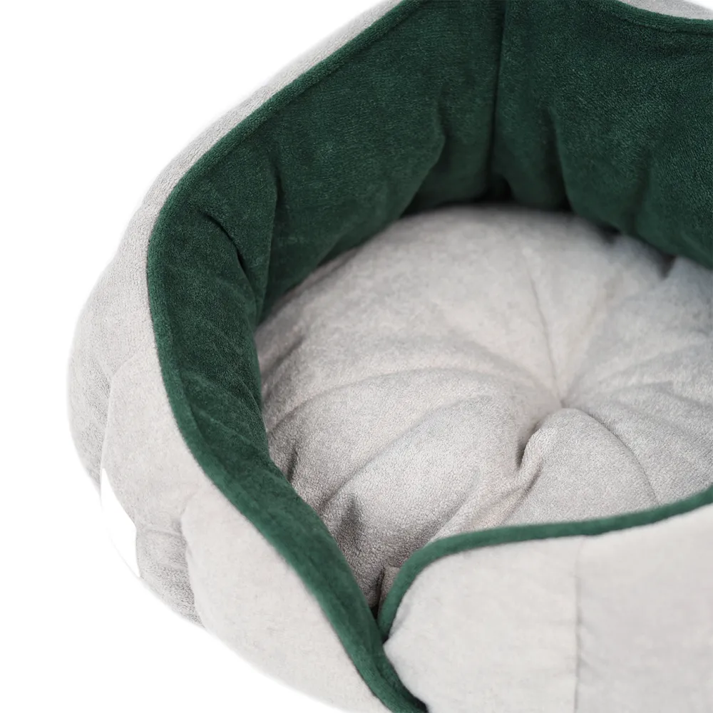 Лежак для собак та котів із м\'якими бортами від Джека Ханок (Сіро-зелений, антикіготь)