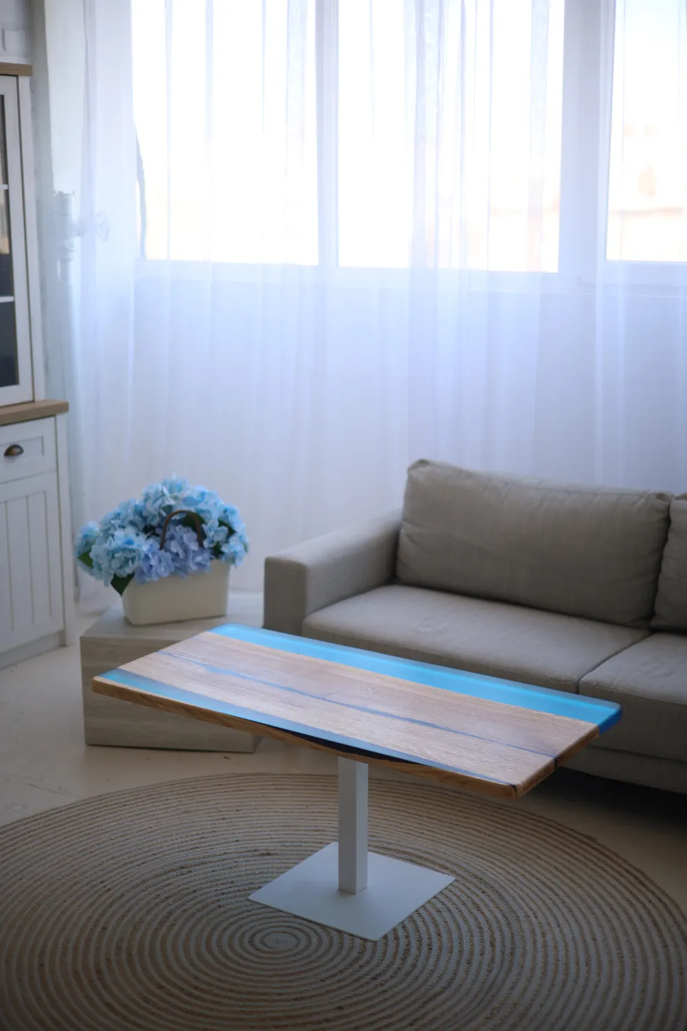 Журнальний стіл "Прямокутний, синій №2"