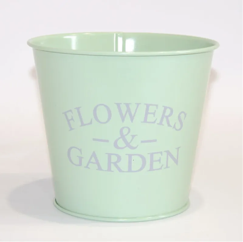 Кашпо декоративне 1л "FLOWERS & GARDEN" Vitan, колір Мятний, 130*98*140, метал