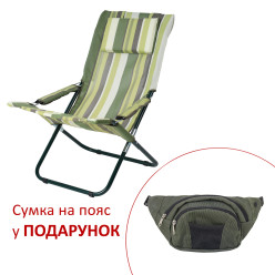 Шезлонг "Горизонт" d25 мм (Текстилен, Зелена смуга)